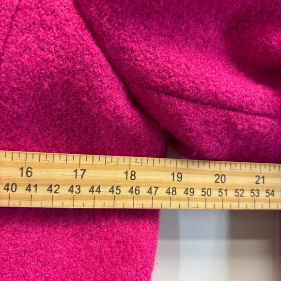 Lands End Women Preppy Academia Wool Blend Pea Coat Size 10 Pink Winter Cozy - Picture 4 of 9
